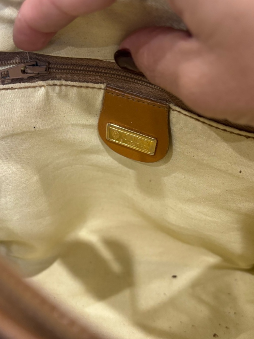 Vintage Gucci GG Supreme Canvas Crossbody Bag Brown Tan Monogram Mini Bag - Picture 10 of 11